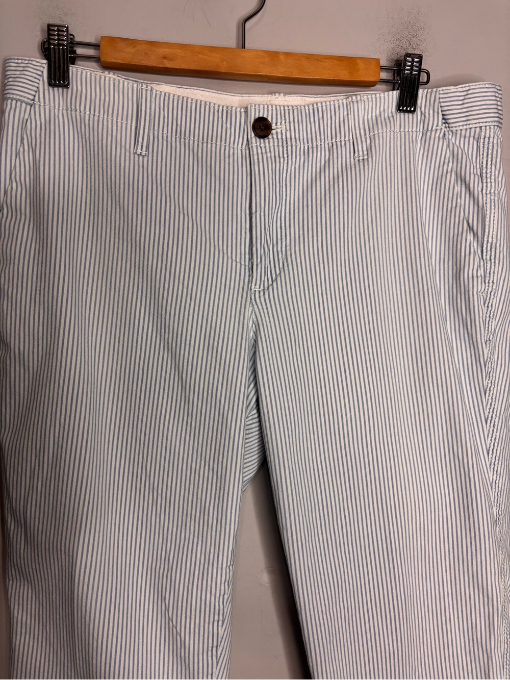 Gap Girlfriend Chino Blue & White Railroad Stripe Pants, size 10 - Picture 4 of 14